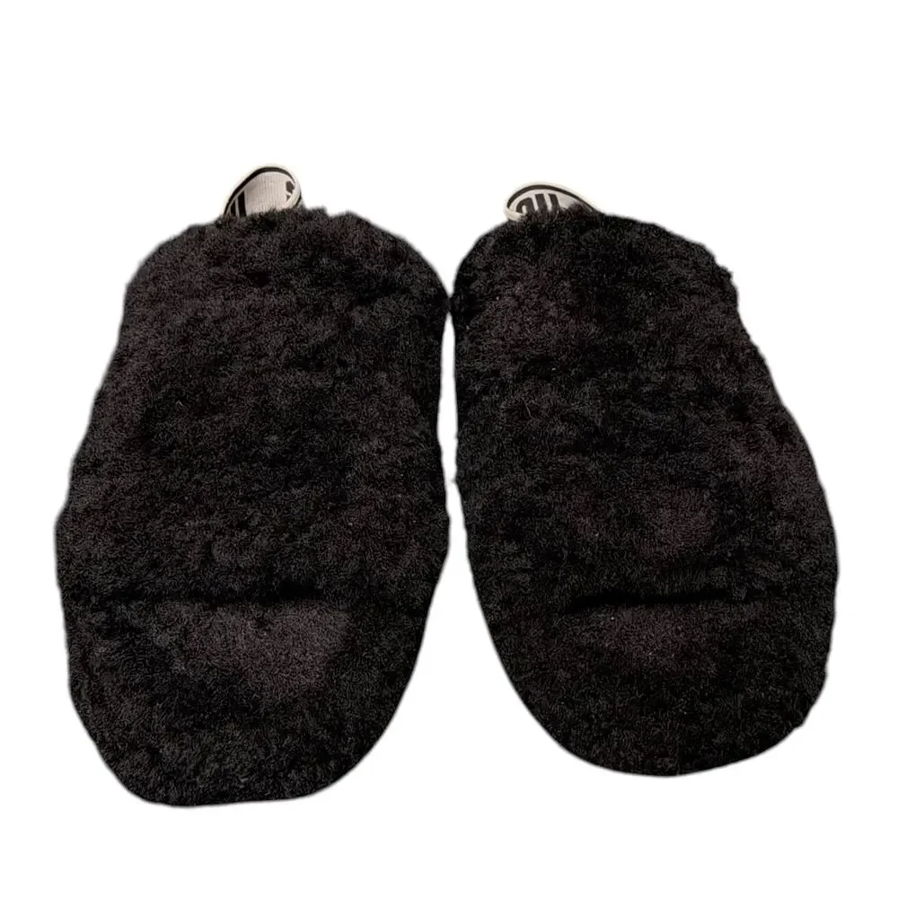 Ugg Fluff Yeah Womens 8 Black Slippers Slides Sandals Fluffy Casual $120 Retail
